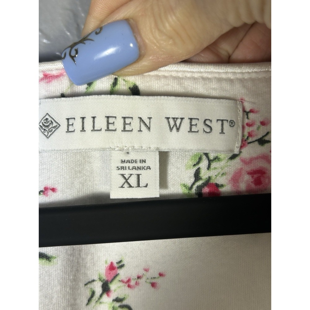 Eileen West rose bouquet nightgown  delicate floral Pattern XL 100% Cotton - Picture 5 of 10